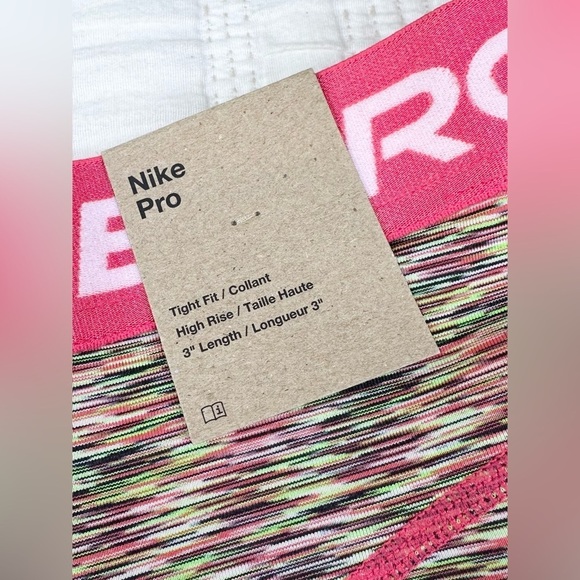 Nike Women's Pro 3" Spacedye Shorts in Multi Size Small - Picture 7 of 9